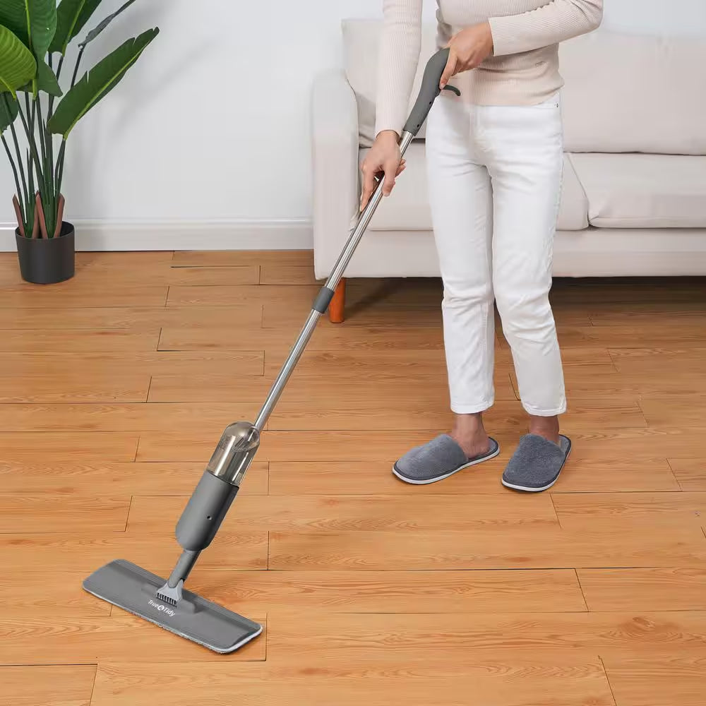 Spray Mop with 360° Swivel Mop Head, Removable Water Tank, and 1 Microfiber Mop Pad, Gray